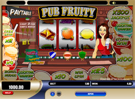 Pub fruity online fruit machine with nudges and holds